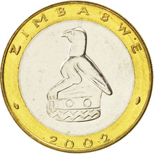 ZIMBABWE, 5 Dollars, 2002, Harare, KM #13, MS(63), Bi-Metallic, 27.4, 8.98