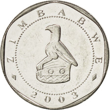 ZIMBABWE, 10 Dollars, 2003, Harare, KM #14, MS(63), Nickel Plated Steel, 21.5,..