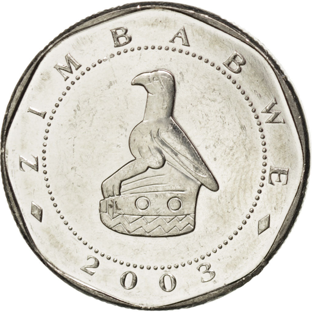 ZIMBABWE, 25 Dollars, 2003, Harare, KM #15, MS(63), Nickel Plated Steel, 24.5,..
