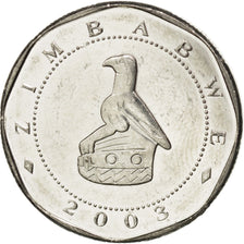 ZIMBABWE, 25 Dollars, 2003, Harare, KM #15, MS(63), Nickel Plated Steel, 24.5,..