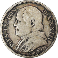 Moneta, STATI ITALIANI, PAPAL STATES, Pius IX, Lira, 1868, MB, Argento, KM:1378