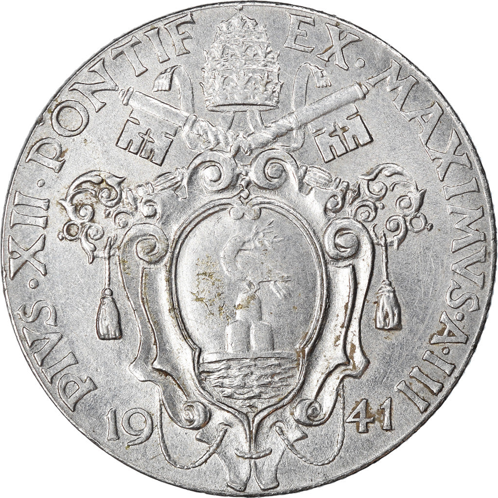 Moneda, CIUDAD DEL VATICANO, Pius XII, Lira, 1941, EBC, Acero inoxidable, KM:26a