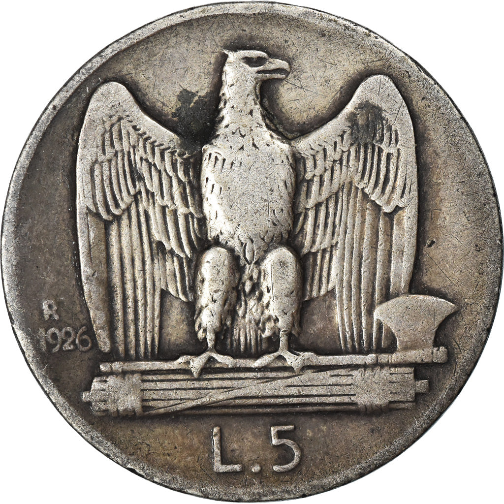 Monnaie, Italie, Vittorio Emanuele III, 5 Lire, 1926, Rome, TB+, Argent, KM:67.1