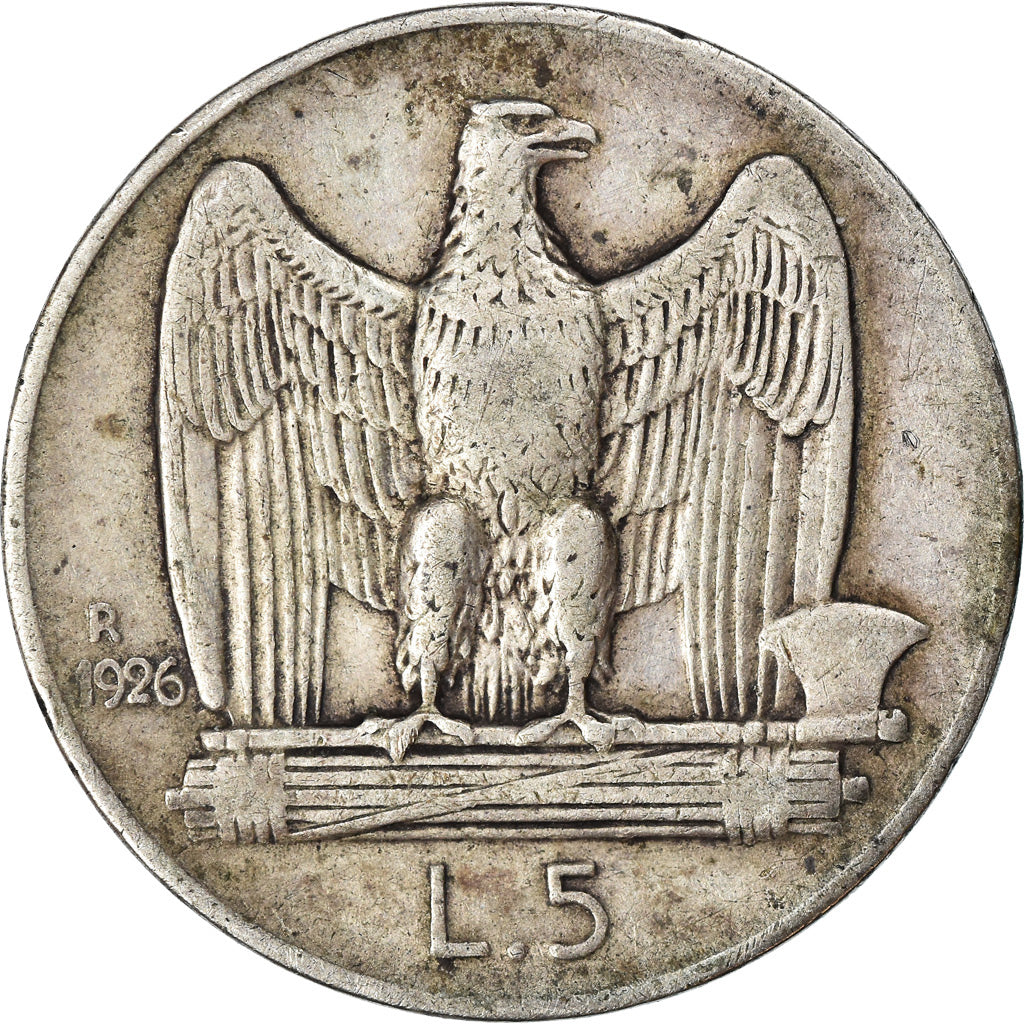 Monnaie, Italie, Vittorio Emanuele III, 5 Lire, 1926, Rome, TB+, Argent, KM:67.1