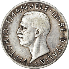 Moeda, Itália, Vittorio Emanuele III, 5 Lire, 1926, Rome, EF(40-45), Prata