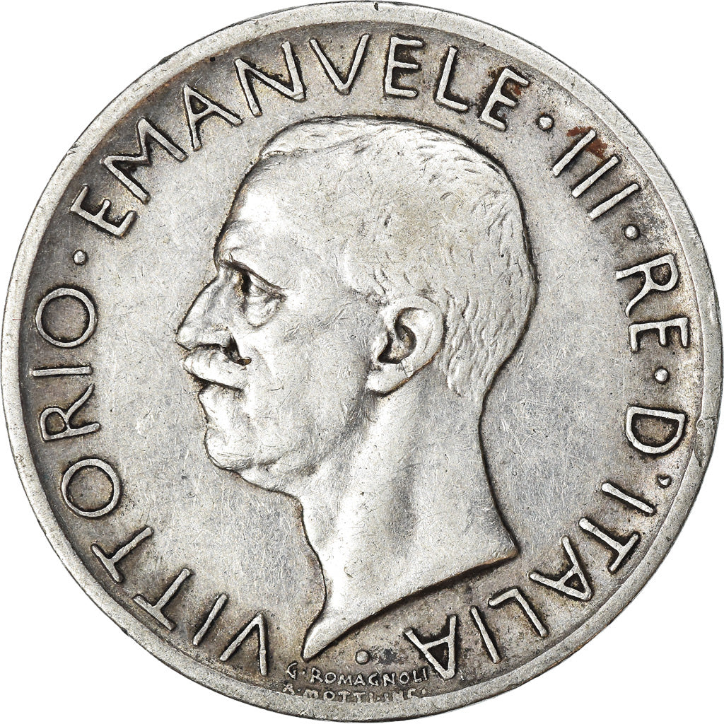 Moeda, Itália, Vittorio Emanuele III, 5 Lire, 1927, Rome, EF(40-45), Prata