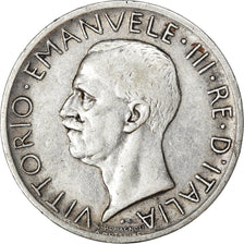 Moeda, Itália, Vittorio Emanuele III, 5 Lire, 1927, Rome, EF(40-45), Prata