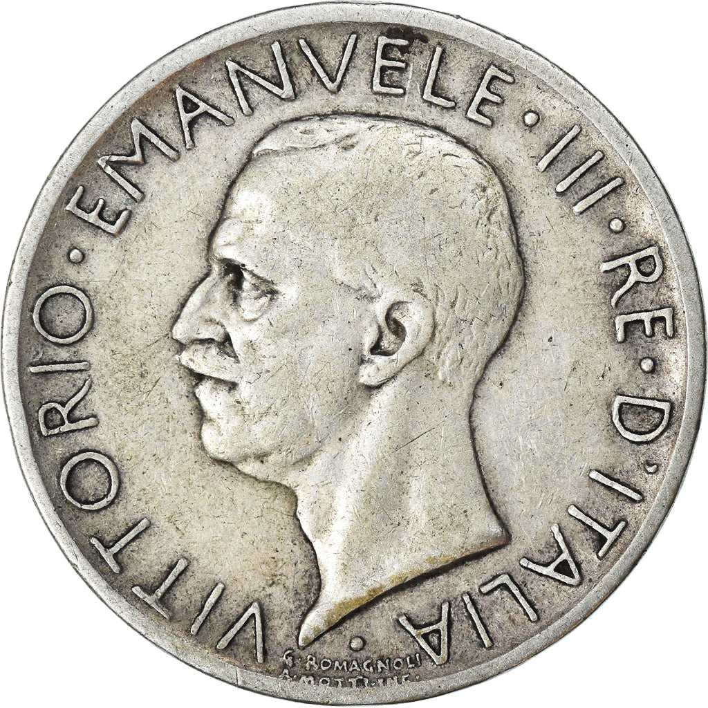 Moneta, Italia, Vittorio Emanuele III, 5 Lire, 1928, Rome, MB+, Argento, KM:67.1