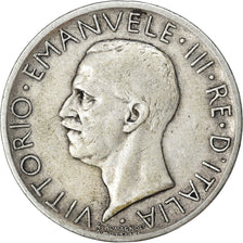 Moneta, Italia, Vittorio Emanuele III, 5 Lire, 1928, Rome, MB+, Argento, KM:67.1