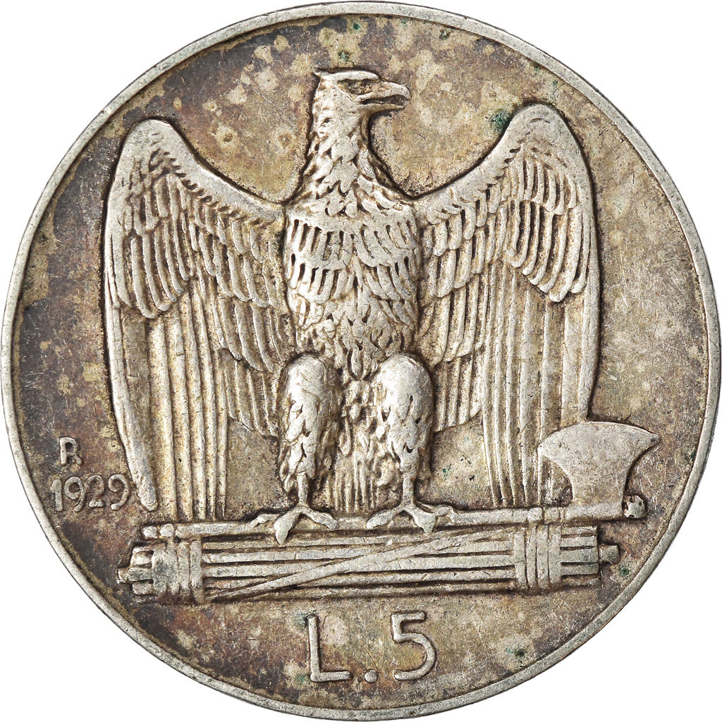 Monnaie, Italie, Vittorio Emanuele III, 5 Lire, 1929, Rome, TTB, Argent, KM:67.2