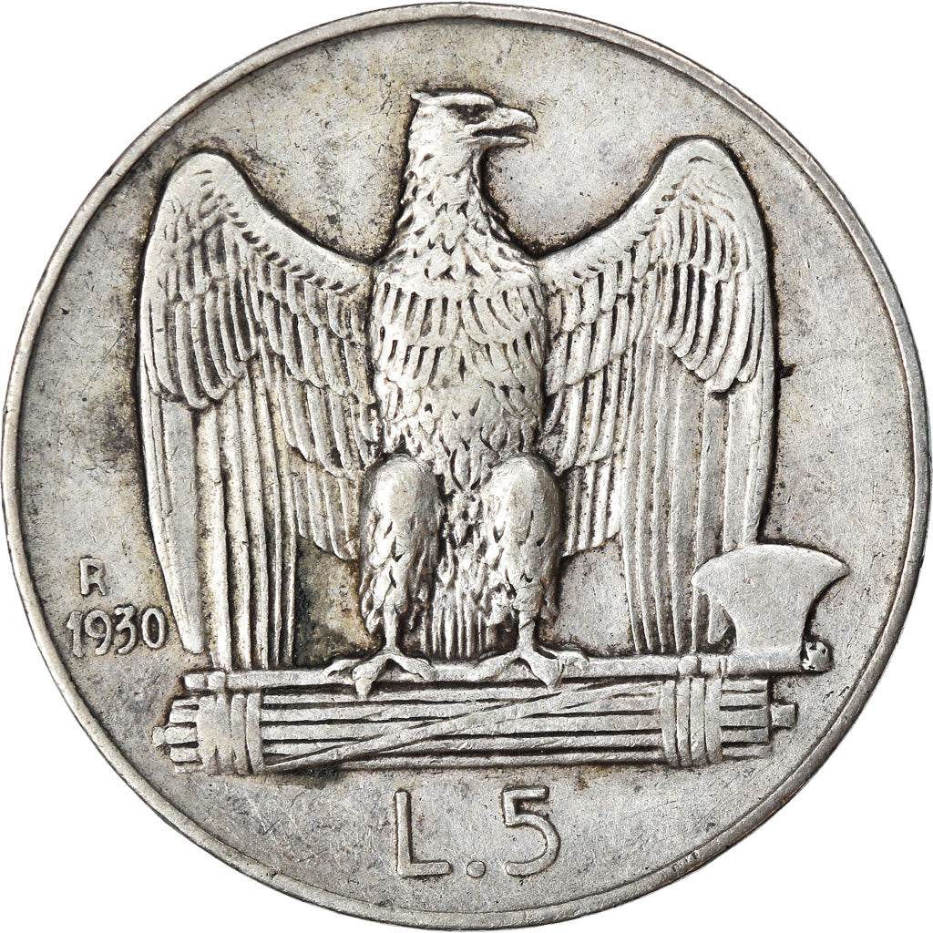 Moneta, Italia, Vittorio Emanuele III, 5 Lire, 1930, Rome, BB+, Argento, KM:67.1
