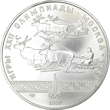 RUSSIA, 10 Roubles, 1980, KM #185, MS(63), Silver, 33.45