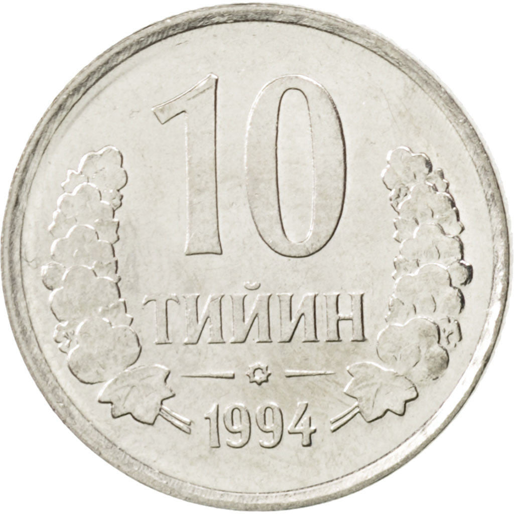 Moneta, Uzbekistan, 10 Tiyin, 1994, SPL, Acciaio ricoperto in nichel, KM:4.2