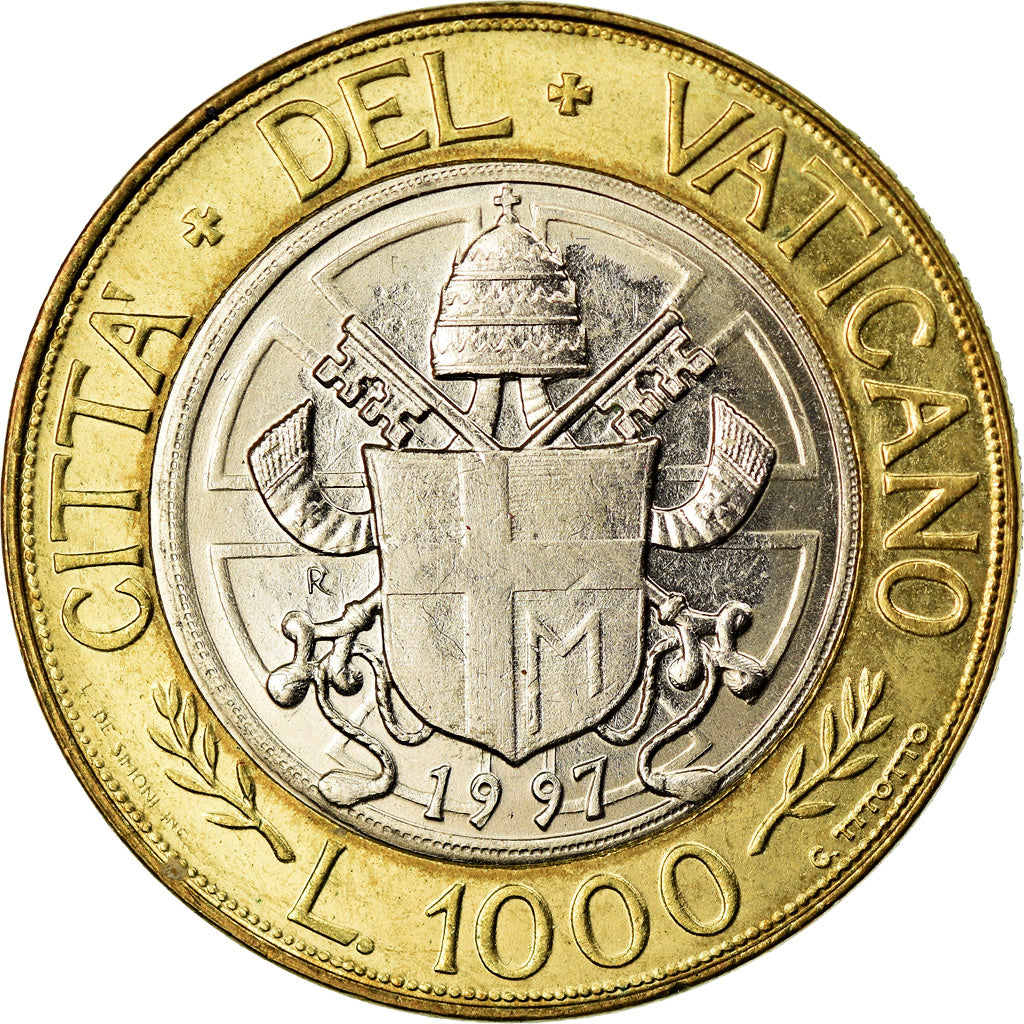 Monnaie, Cité du Vatican, John Paul II, 1000 Lire, 1997, Roma, SUP+