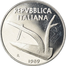 Monnaie, Italie, 10 Lire, 1989, Rome, Proof, FDC, Aluminium, KM:93