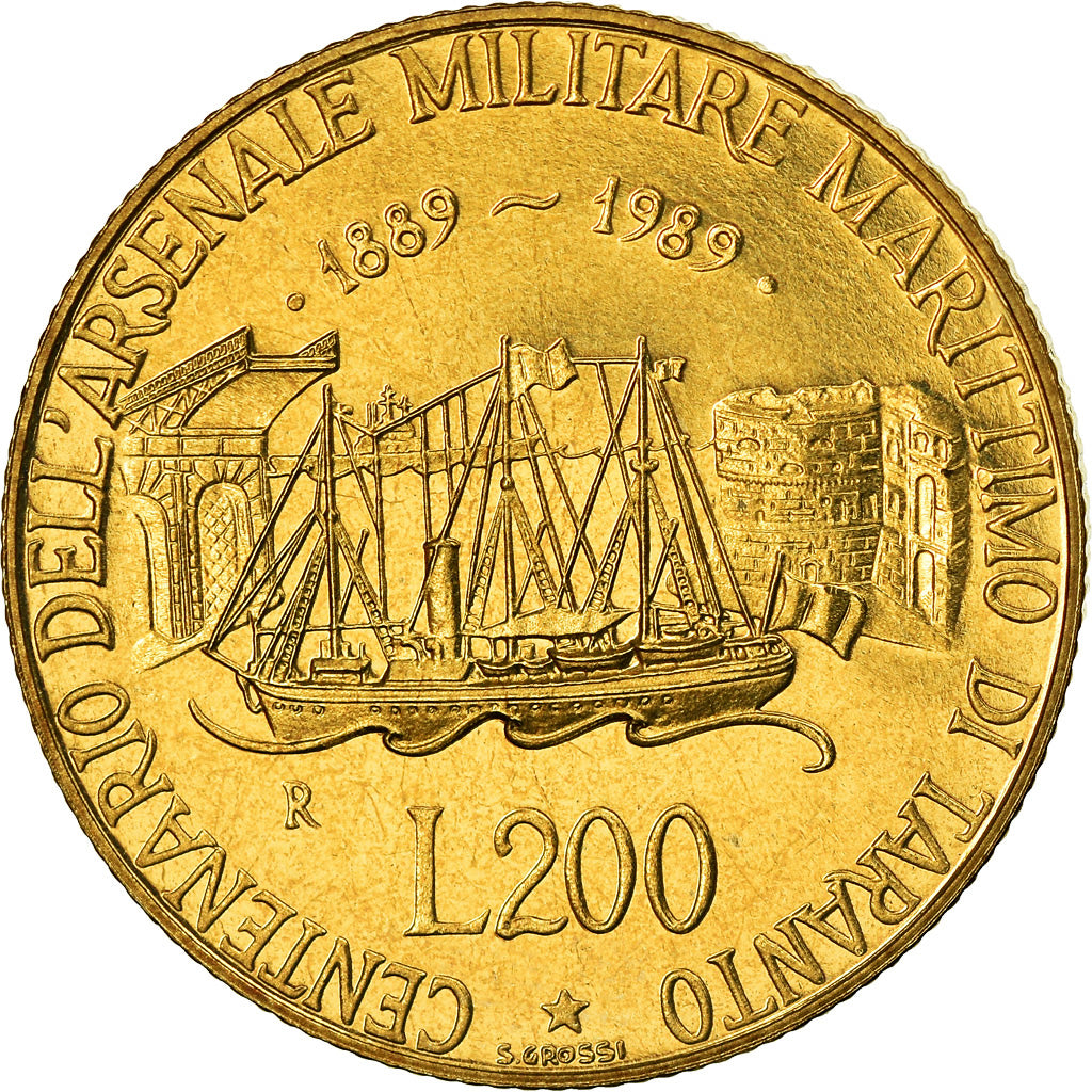 Münze, Italien, 200 Lire, 1989, Rome, Proof, STGL, Aluminum-Bronze, KM:130