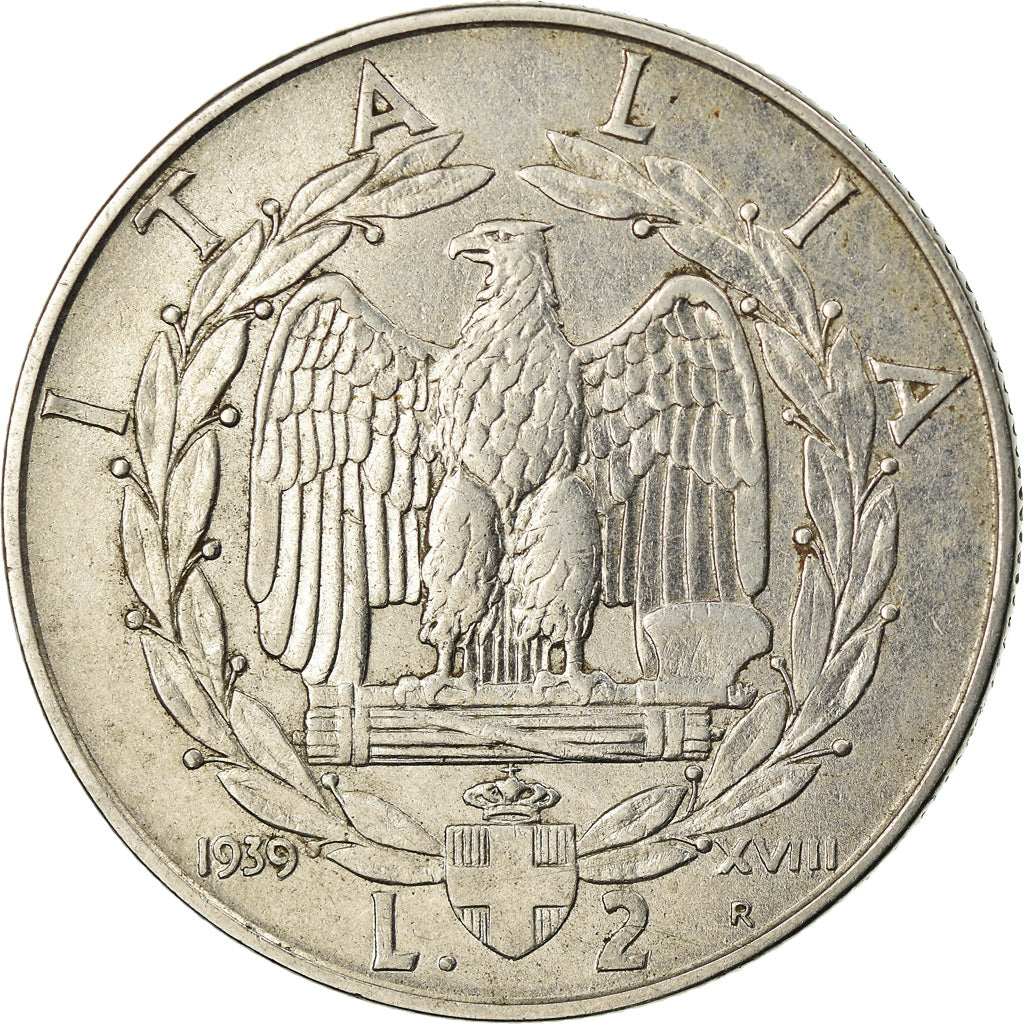 Monnaie, Italie, Vittorio Emanuele III, 2 Lire, 1939, Rome, TTB+, Stainless