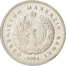 Uzbekistan, 100 Som, 2004, SPL, Acciaio placcato nichel, KM:17