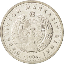 UZBEKISTAN, 100 Som, 2004, KM #17, MS(63), Nickel Plated Steel, 26.95, 7.88