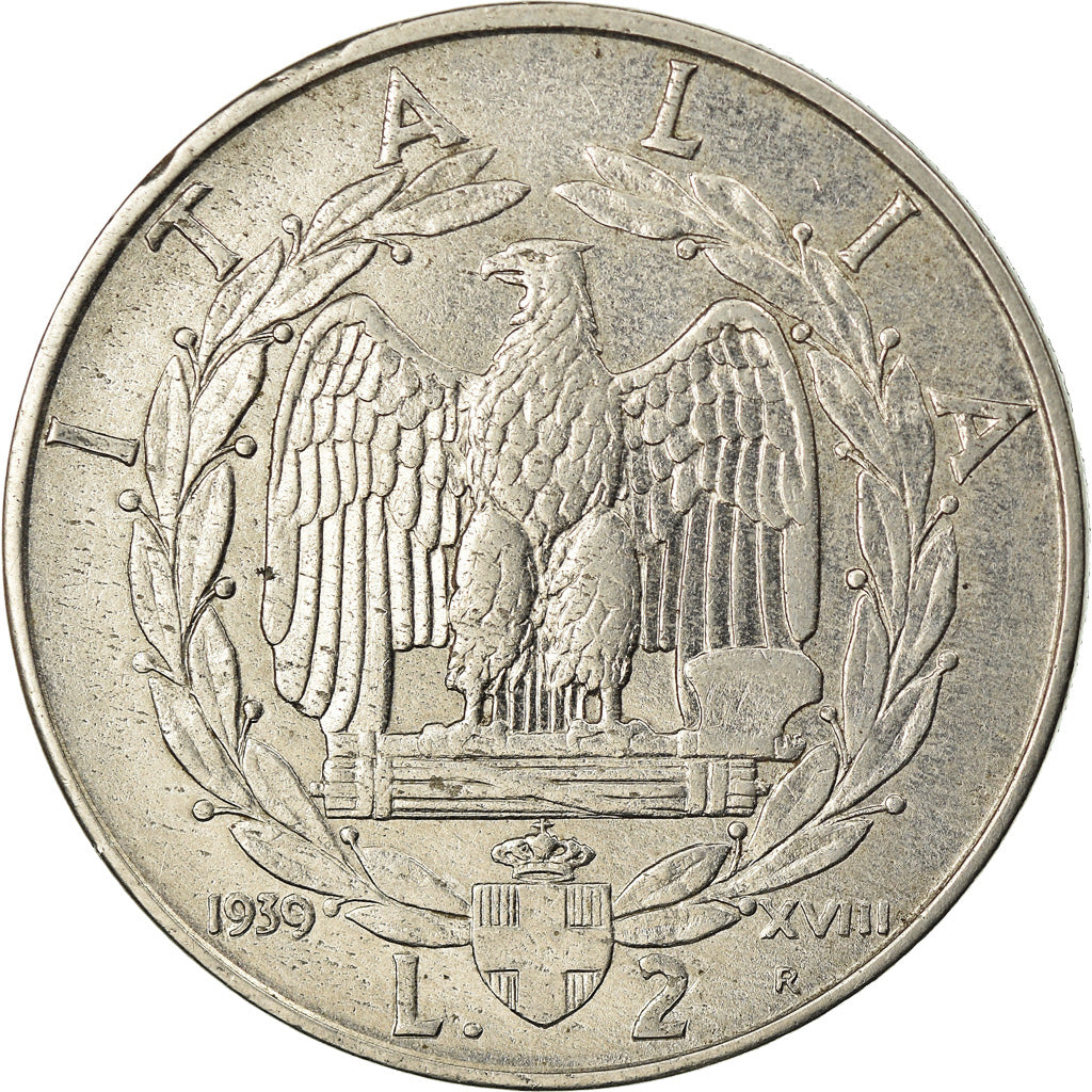 Münze, Italien, Vittorio Emanuele III, 2 Lire, 1939, Rome, SS+, Stainless