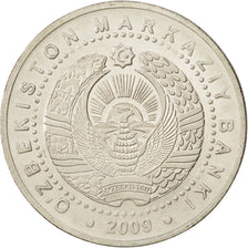 UZBEKISTAN, 100 Som, 2009, KM #31, MS(63), Nickel Plated Steel, 26.95, 7.90