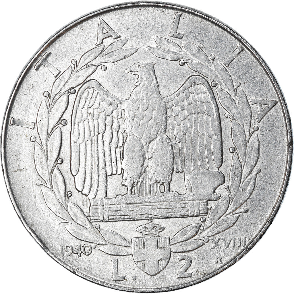 Monnaie, Italie, Vittorio Emanuele III, 2 Lire, 1940, Rome, TTB+, Stainless