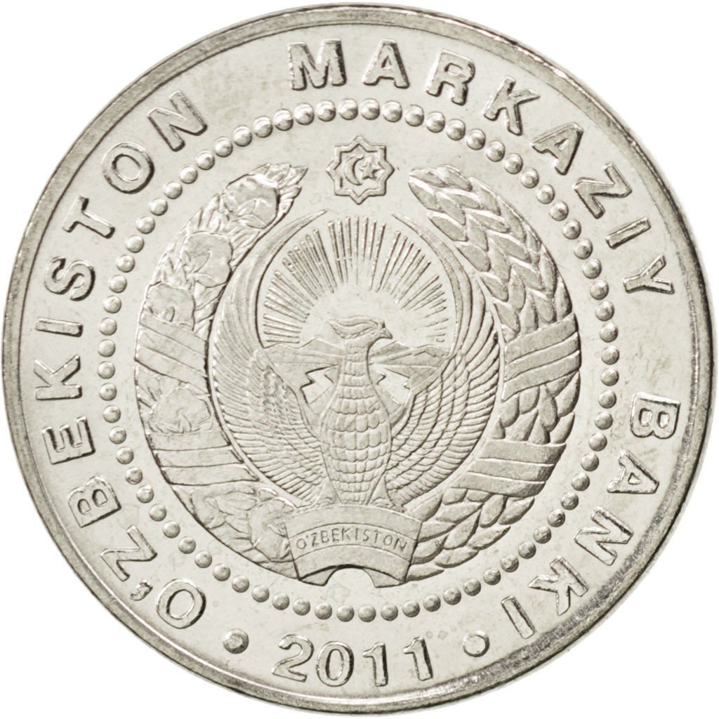 UZBEKISTAN, 500 Som, 2011, KM #34.1, MS(63), Copper-Nickel, 5.99