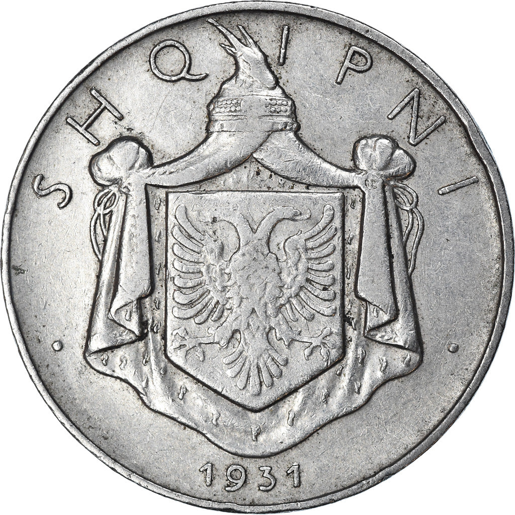 Monnaie, Albania, Zog I, 1/2 Lek, 1931, TTB, Nickel, KM:13