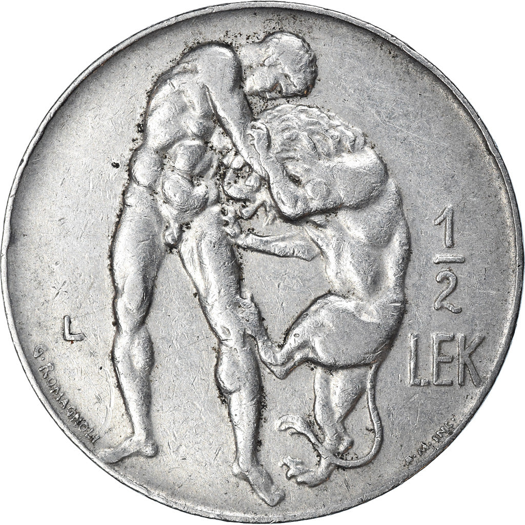 Monnaie, Albania, Zog I, 1/2 Lek, 1931, TTB, Nickel, KM:13