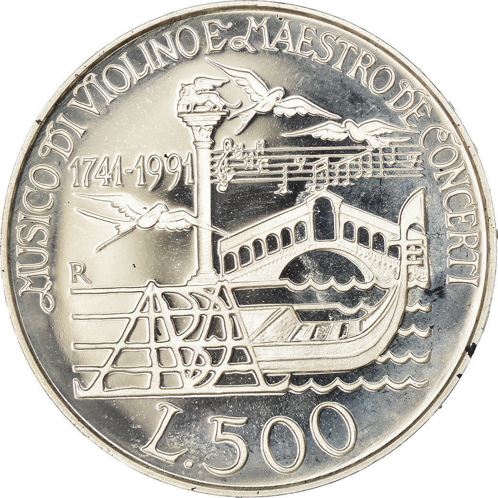 Moneta, Italia, 500 Lire, 1991, Rome, Proof, FDC, Argento, KM:141