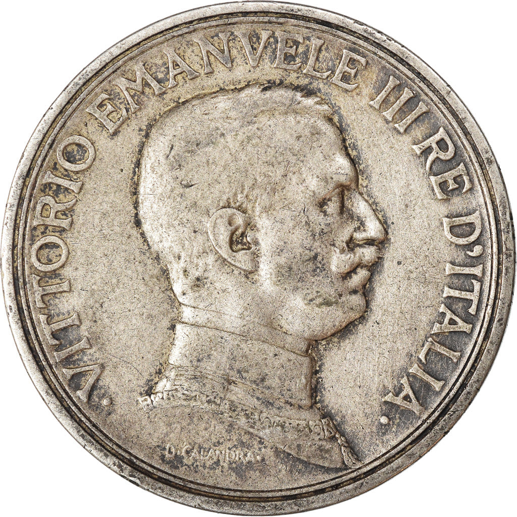 Moneta, Italia, Vittorio Emanuele III, 2 Lire, 1917, Rome, MB+, Argento, KM:55