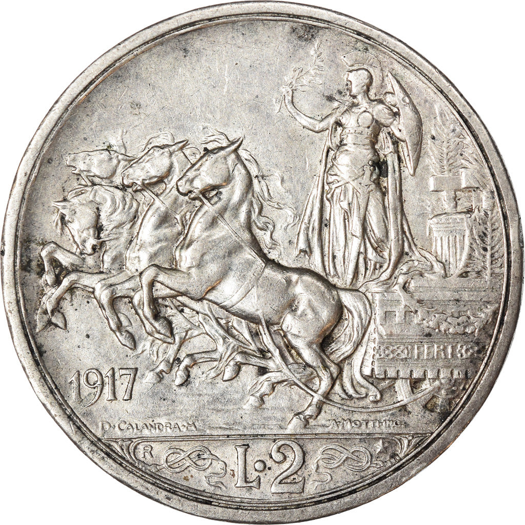 Monnaie, Italie, Vittorio Emanuele III, 2 Lire, 1917, Rome, TTB, Argent, KM:55