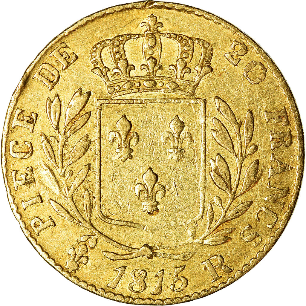 Moneta, Francia, Louis XVIII, Louis XVIII, 20 Francs, 1815, London, MB, Oro