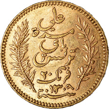 Moneta, Tunisia, Ali Bey, 20 Francs, 1892, Paris, BB+, Oro, KM:227, Lecompte:444