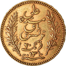 Münze, Tunesien, Ali Bey, 20 Francs, 1893, Paris, SS+, Gold, KM:227