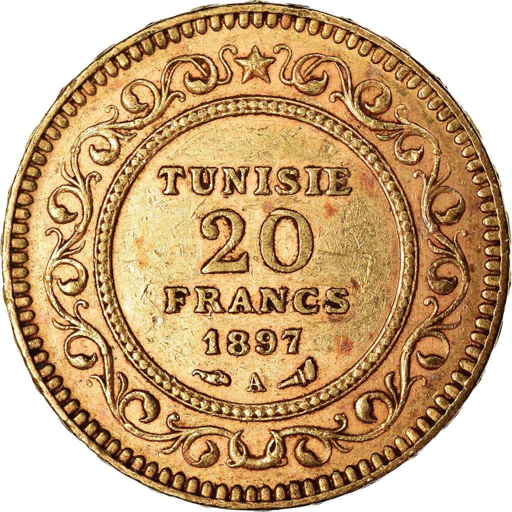 Monnaie, Tunisie, Ali Bey, 20 Francs, 1897, Paris, TTB+, Or, KM:227