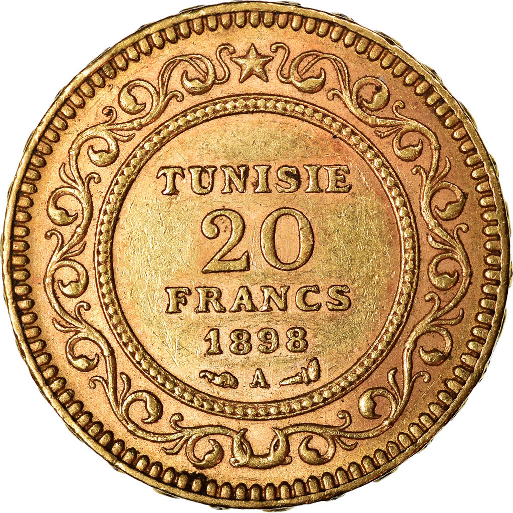 Monnaie, Tunisie, Ali Bey, 20 Francs, 1898, Paris, TTB+, Or, KM:227