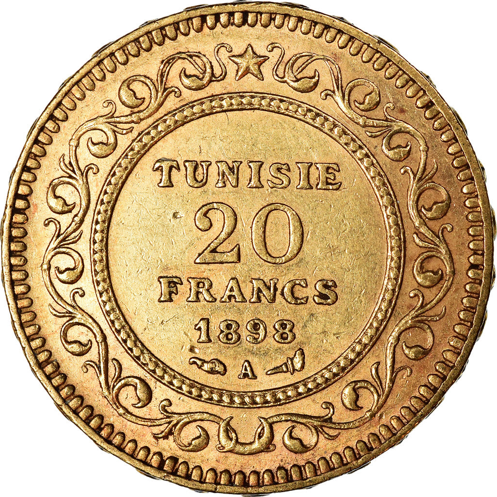 Monnaie, Tunisie, Ali Bey, 20 Francs, 1898, Paris, TTB+, Or, KM:227