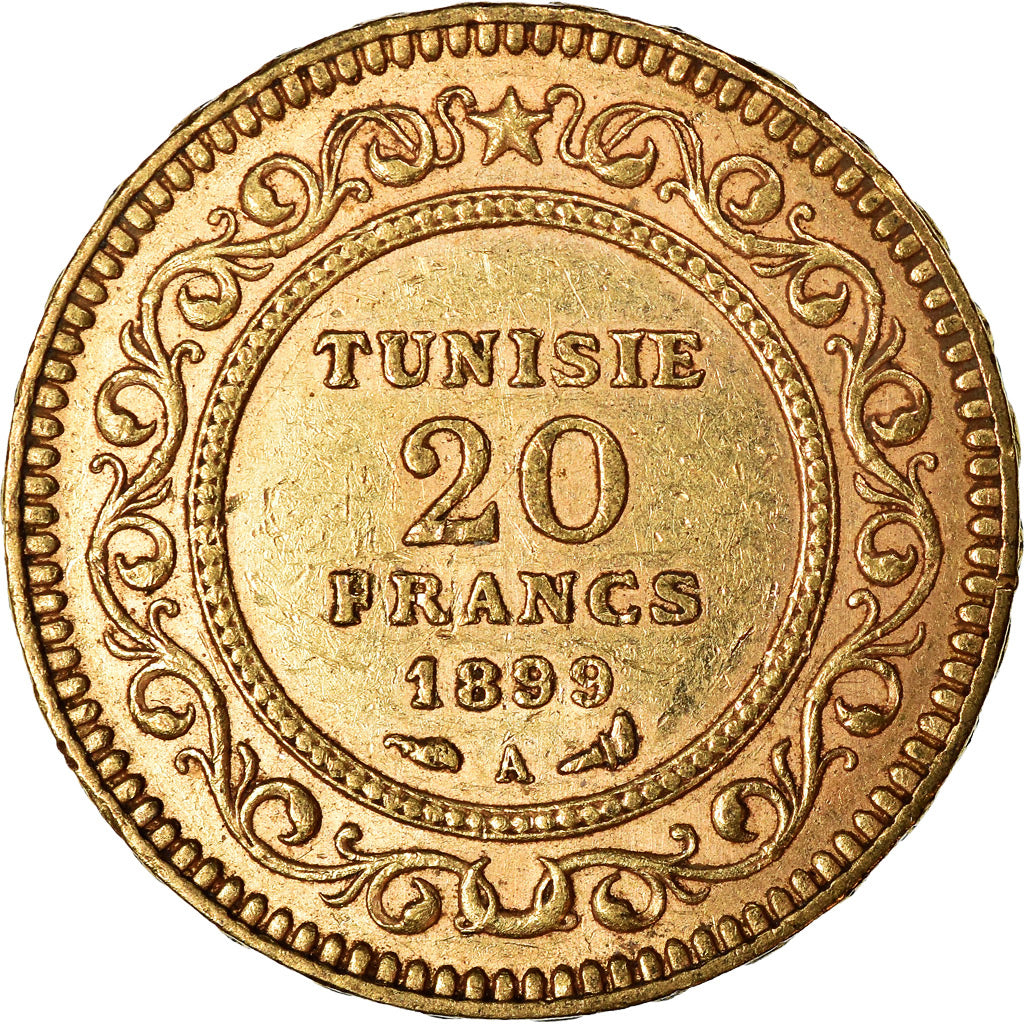 Monnaie, Tunisie, Ali Bey, 20 Francs, 1899, Paris, TTB+, Or, KM:227