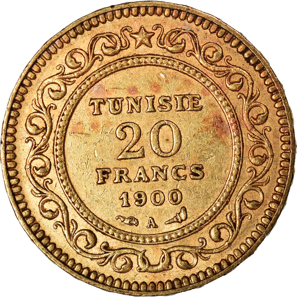 Monnaie, Tunisie, Ali Bey, 20 Francs, 1900, Paris, TTB+, Or, KM:227