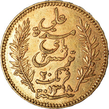 Münze, Tunesien, Ali Bey, 20 Francs, 1900, Paris, SS+, Gold, KM:227
