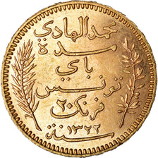 Monnaie, Tunisie, Muhammad al-Hadi Bey, 20 Francs, 1904, Paris, TTB+, Or, KM:234