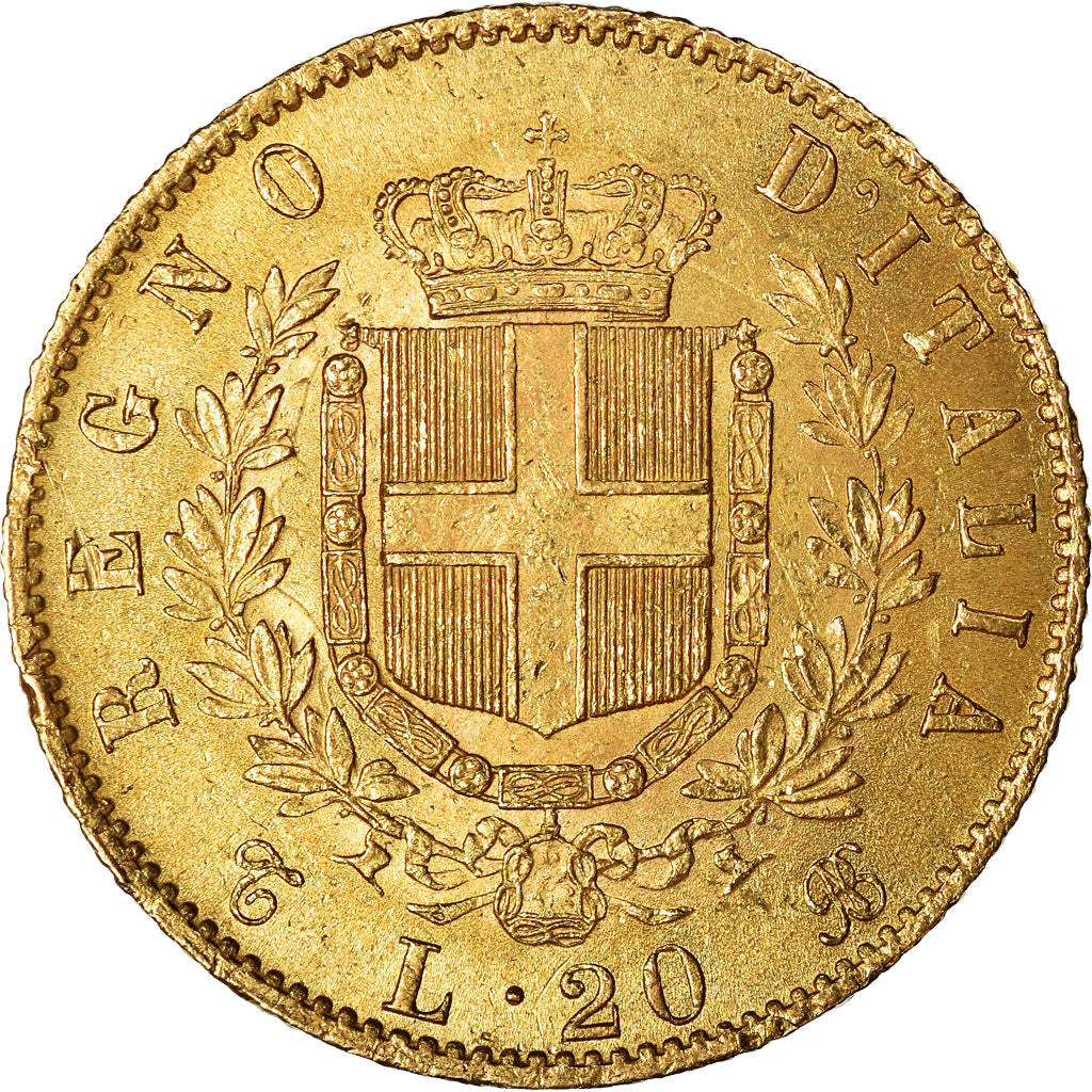 Moneta, Italia, Vittorio Emanuele II, 20 Lire, 1865, Torino, BB, Oro, KM:10.1