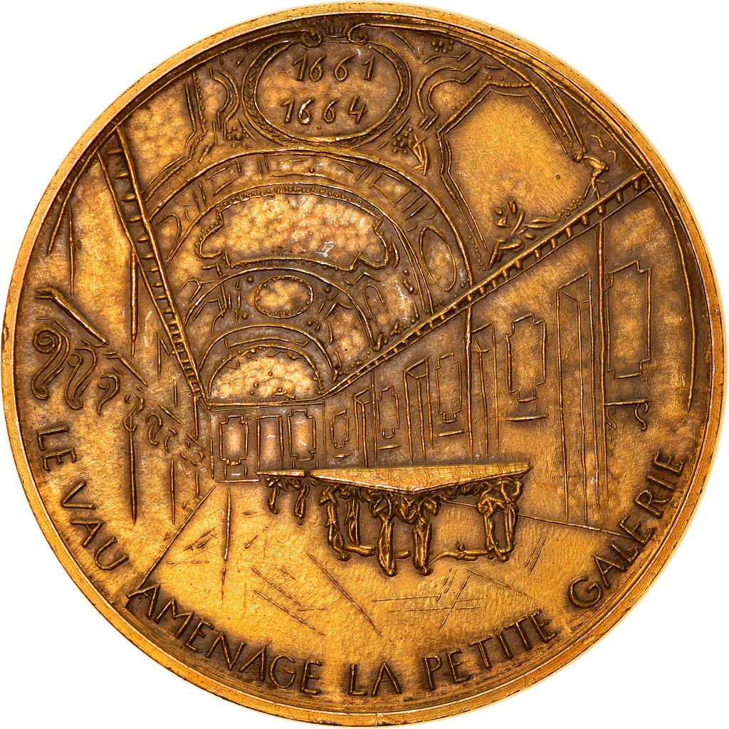 France, Medal, Louis Le Vau, Architecte du Louvre, History, 1973, AU(55-58)