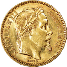 Moneta, Francia, Napoleon III, 20 Francs, 1865, Paris, SPL, Oro, KM:801.1