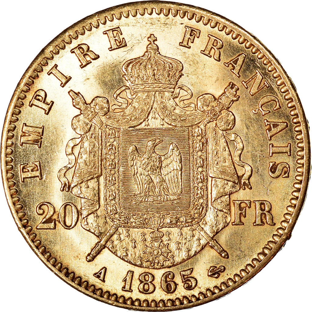 Monnaie, France, Napoleon III, 20 Francs, 1865, Paris, SPL, Or, Gadoury:1062