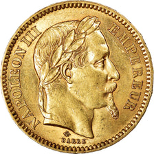 Moneta, Francia, Napoleon III, 20 Francs, 1865, Paris, SPL, Oro, KM:801.1