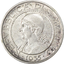 Münze, San Marino, 5 Lire, 1935, Rome, SS+, Silber, KM:9