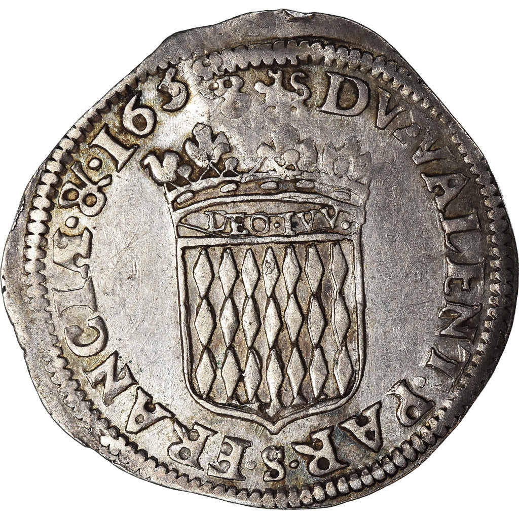 Münze, Monaco, 5 Sols, 1/12 Ecu, 1658, Monaco, Rare, SS+, Silber, KM:25