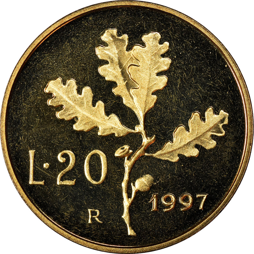 Moneta, Italia, 20 Lire, 1997, Rome, Proof, FDC, Alluminio-bronzo, KM:97.2